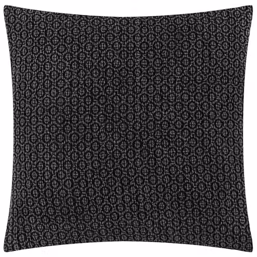 Riva Home Black Graphic Square Cotton Cushion, W/D/H: 50 x 50 x 50 cm