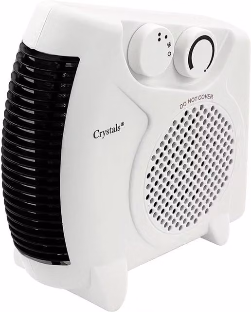 Crystals 2-in-1 Portable Electric Fan Heater, 2000W, White – 1