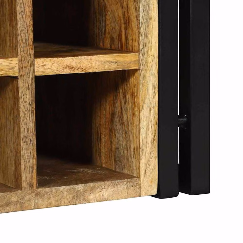 Berkfield Home Rustic Mango Wood Wine Rack, Brown, W: 46 cm, D: 35 cm, H: 27.5 cm – 3