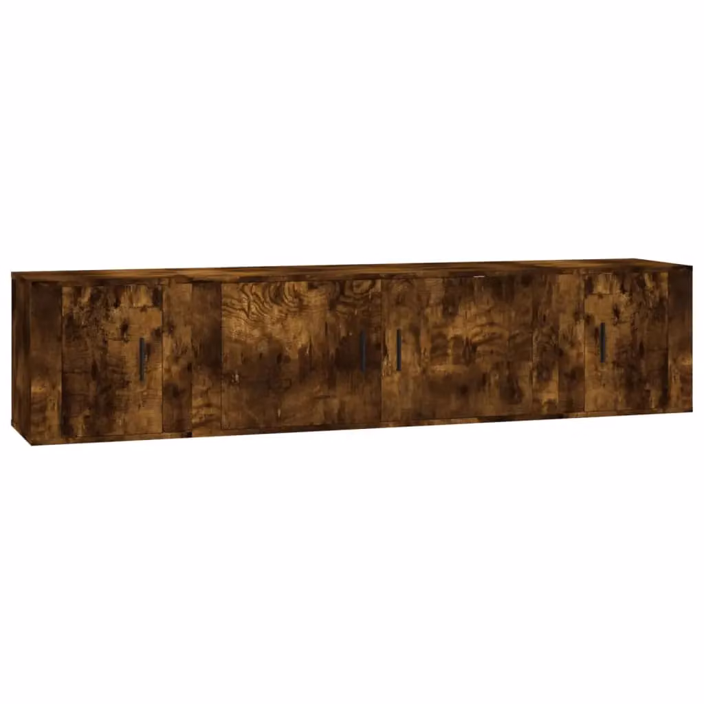 Berkfield Home 3 Piece Smoked Oak TV Cabinet Set in Brown – 2