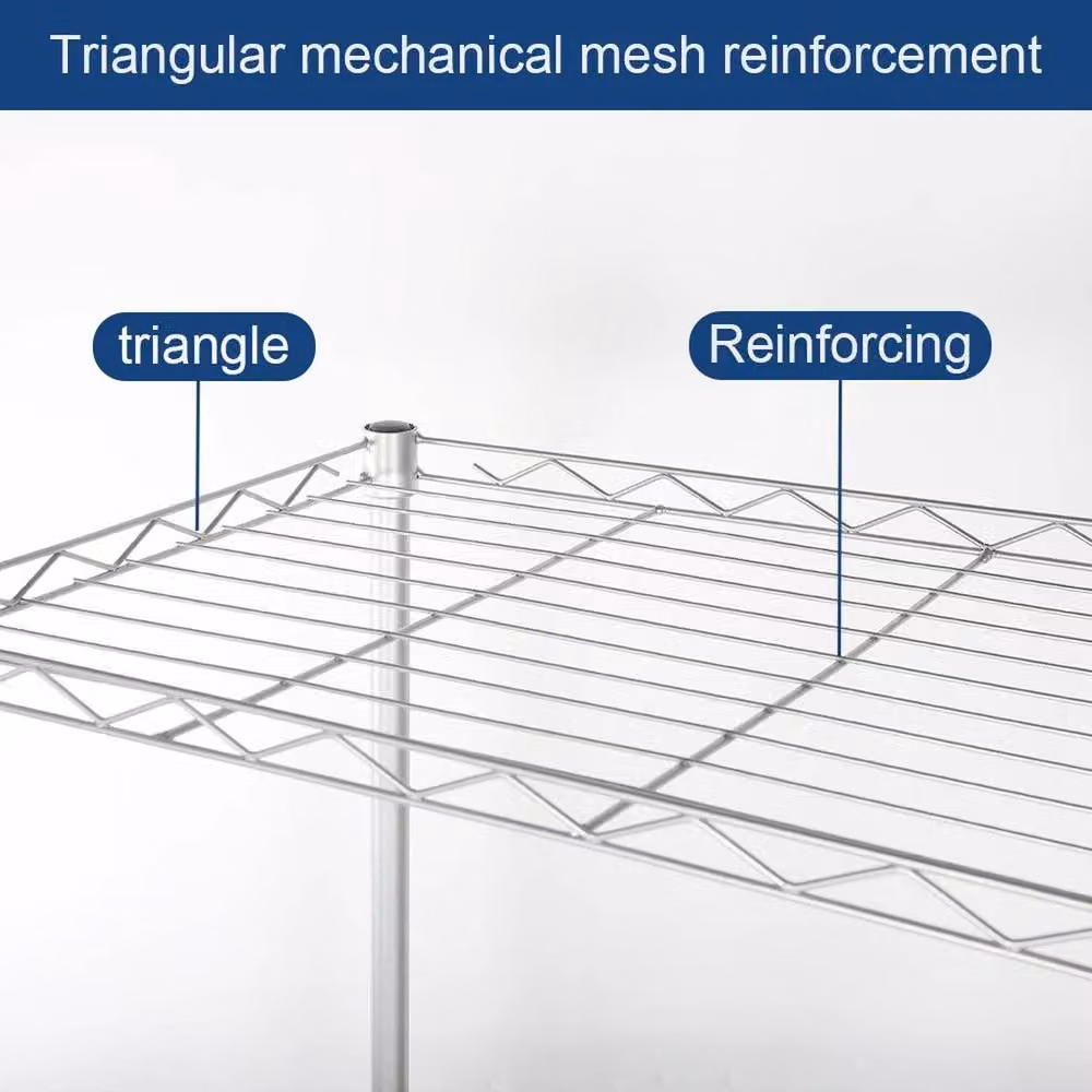 Kelvenix 4 Tier Metal Storage Rack Shelving in Silver, W/D/H: 56 x 35 x 120 cm – 3