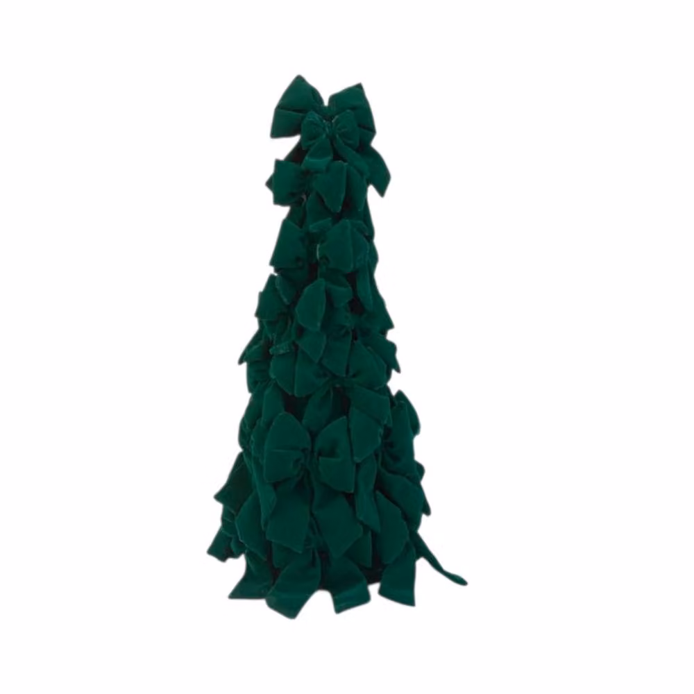 Garden Greatness Green Velvet Tree Cone Tabletop Decoration – 2