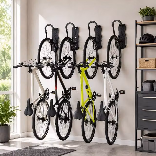 STILVORA Set of 4 Foldable Bike Wall Racks in Black – 1
