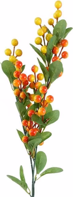 Artificial Orange Berry Spray with Leaves, Height: 70 cm