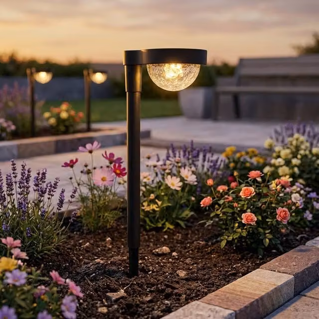 Garden Greatness 3 Pack Up & Down Solar Garden Stake Lights in Black and Multicolour