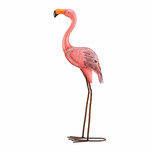 Garden Gear Pink Metal Flamingo Ornament, Freestanding Outdoor Bird Statue, Height: 61 cm – 2