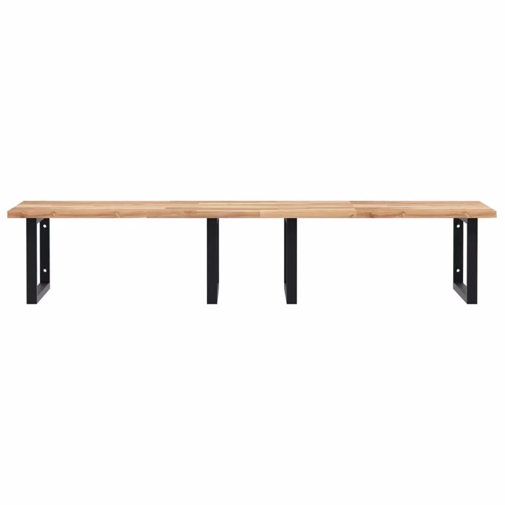 Berkfield Home Wall Mounted Basin Shelf in Brown Acacia Wood and Steel – 2