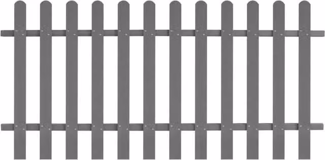 Berkfield Home Grey WPC Palisade Picket Fence, W: 200 cm, H: 100 cm – 1
