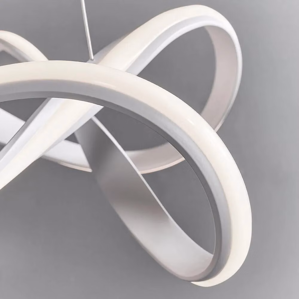 Loops LED Ceiling Pendant Light, White, 44W, Warm White, Dimmable and Height Adjustable, Diameter: 63 cm – 2