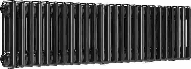 Lux Heat Horizontal Column Radiator in Black Nickel Lacquer, H 30.0 cm x W 119.0 cm