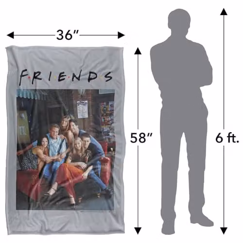 Warner Bros. Friends Characters Silky Touch Super Soft Fleece Throw Blanket, Multicolour, W: 91.44 cm x L: 147 cm – 4