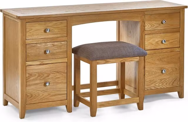 Julian Bowen Mallory Dress Table and Stool in Oak