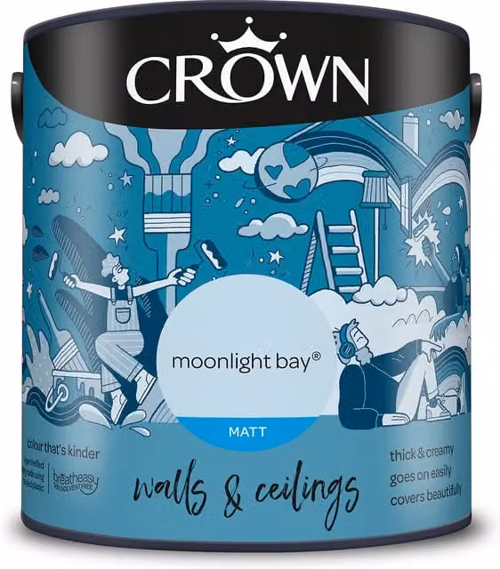 Crown Matt Breatheasy Emulsion Paint - Moonlight Bay Blue