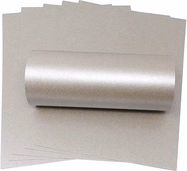 Syntego 10 Sheets of A4 Mercury Silver Iridescent Glossy Sparkle Construction Paper
