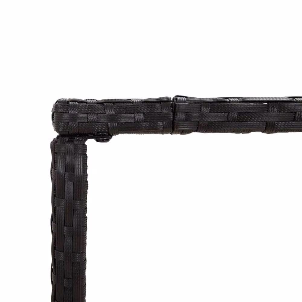 Berkfield Black Poly Rattan Home Bar Table with Glass Top, W/D/H: 70 x 70 x 110 cm – 2
