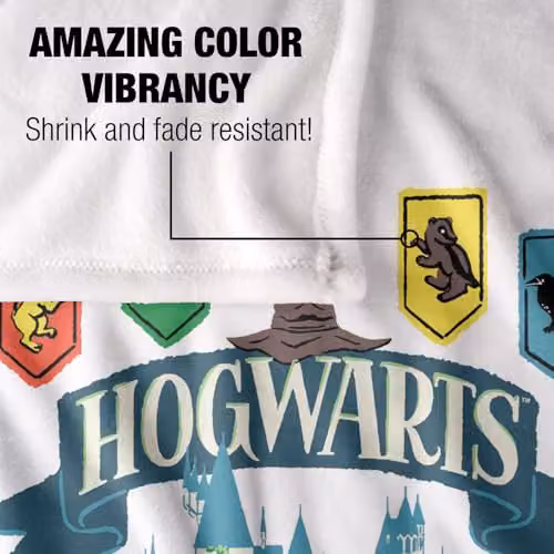 Warner Bros. Harry Potter Hogwarts Family Trip Super Soft Fleece Throw Blanket, Multicolour, W: 91.44 cm x L: 147 cm – 2