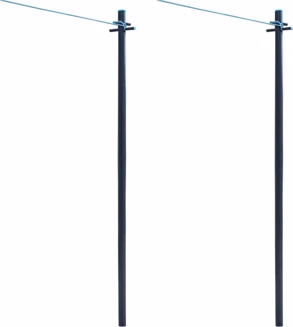 JVL Rotary Clothes Pole Post with Washing Line and Ground Socket in Petrol and Black, 3.5kg