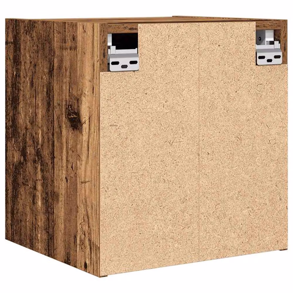 Berkfield Home Wall-Mounted Bedside Cabinet in Brown Old Wood, W/D/H: 38 x 34 x 40 cm – 4