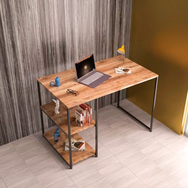 Woohoo Furniture Makaila Williston Modern Multipurpose Computer Study Desk in Brown