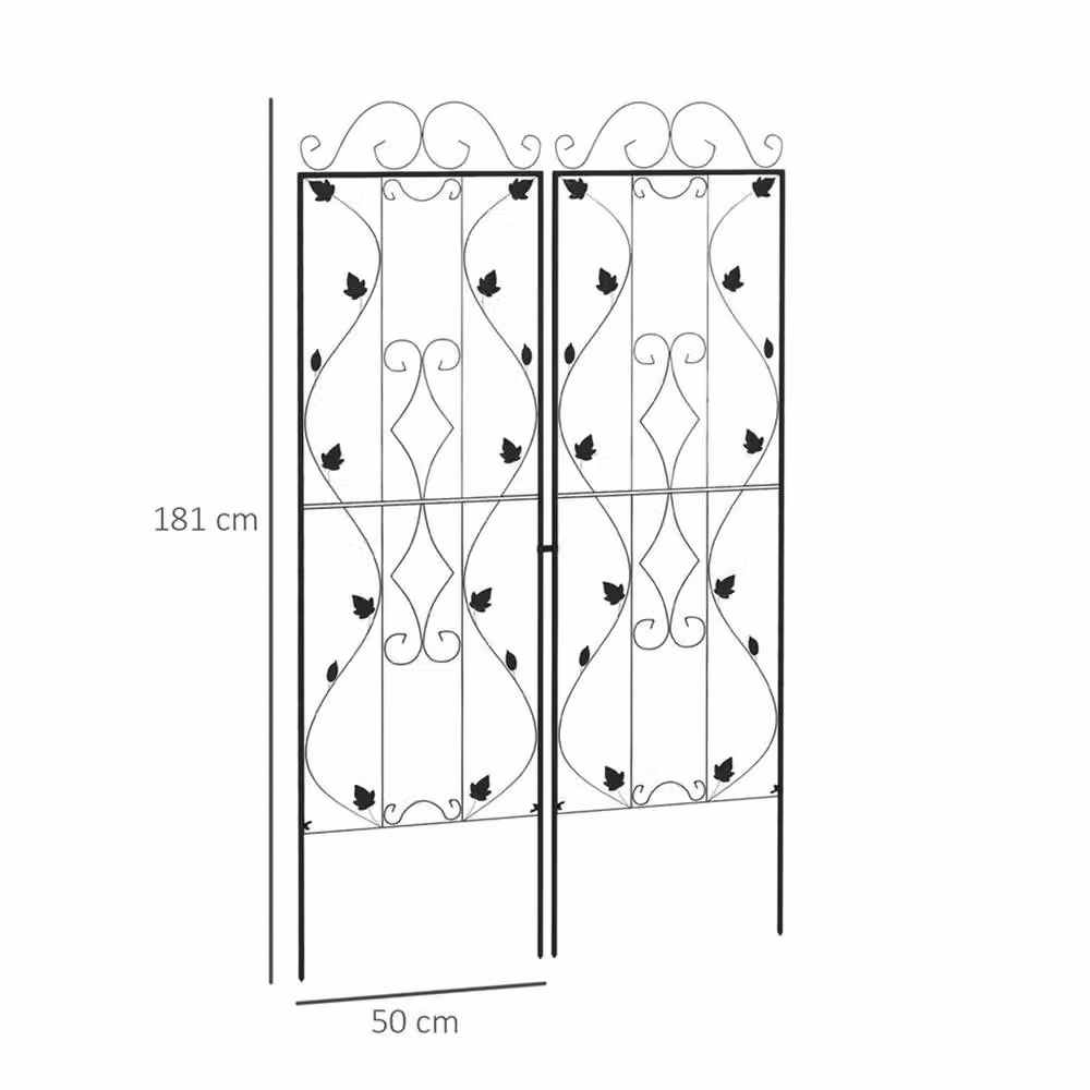 EONLION Set of 2 Black Metal Freestanding Trellis Supports for Climbing Plants – 2