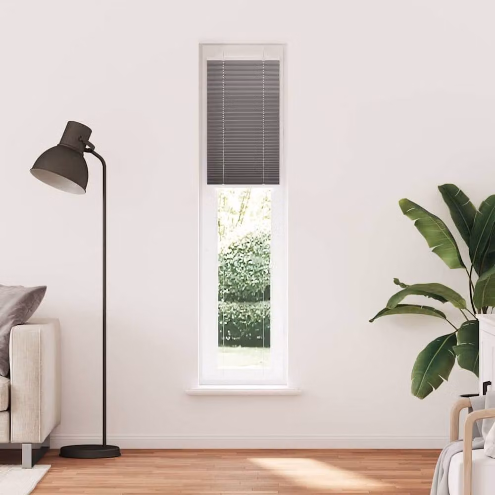 Berkfield Home Single Pleat Fabric Blind in Anthracite Grey, W: 45 cm, H: 200 cm – 3