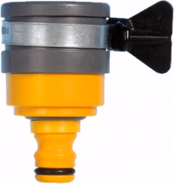 Hozelock Round Tap Connector in Grey