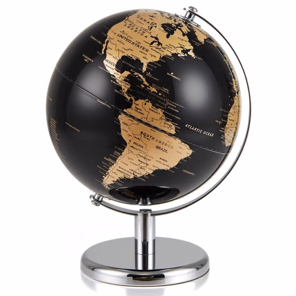 Costway Rotating World Earth Globe with Metal Stand in Black, 20 cm – 2