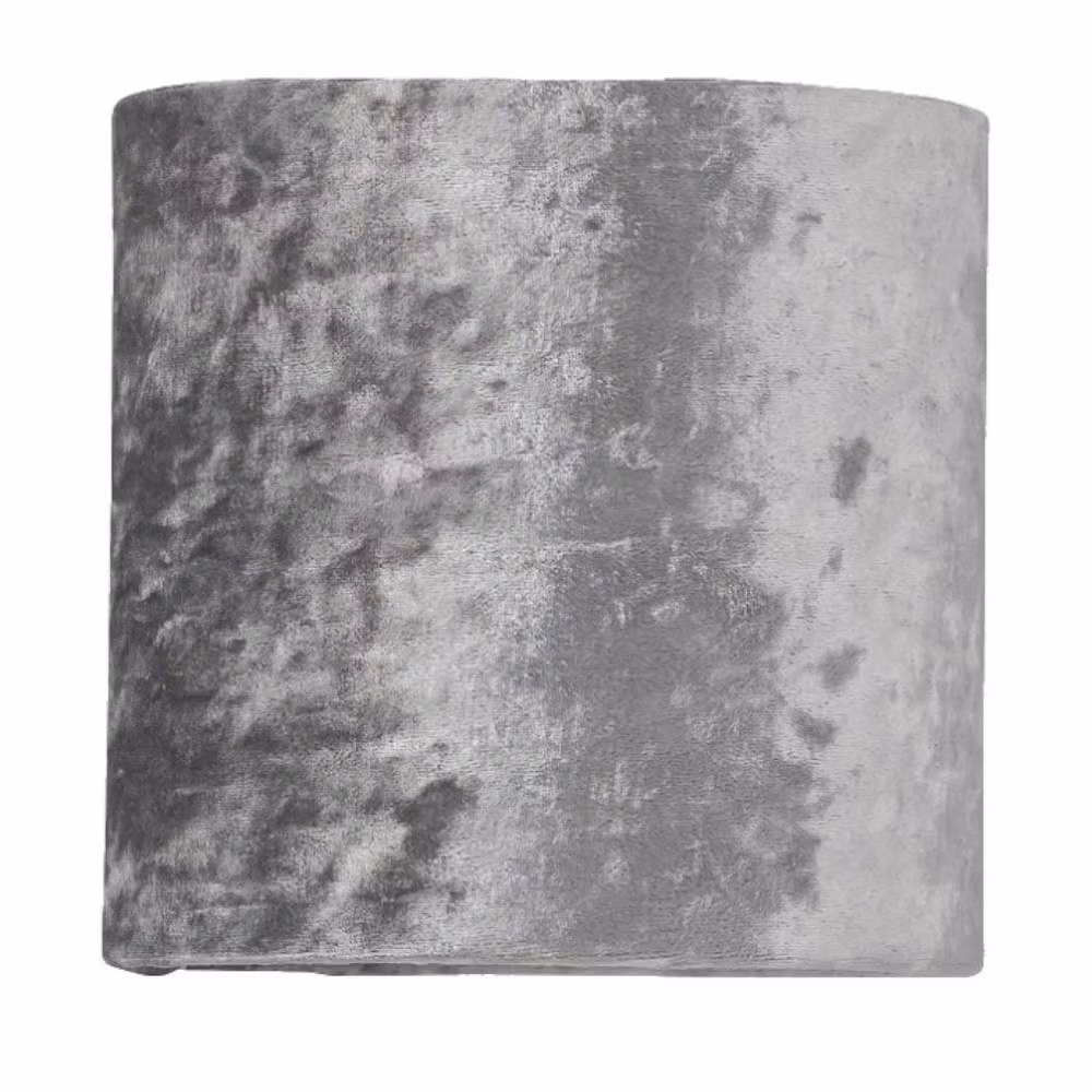 First Choice Lighting Chrome Stick Table Lamp with Grey Crushed Velvet Shade – 2