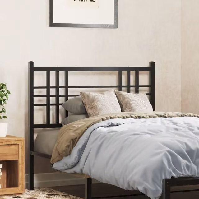 Berkfield Home Classic Metal Headboard in Black, Width: 100 cm – 1