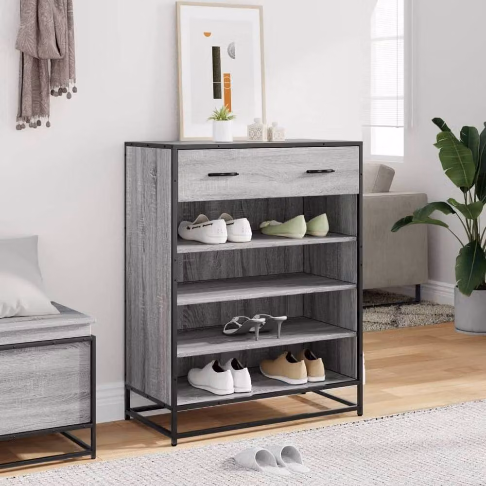 Berkfield Home Grey Sonoma Shoe Cabinet with Metal Accents, W/D/H: 75 x 38 x 97.5 cm – 3