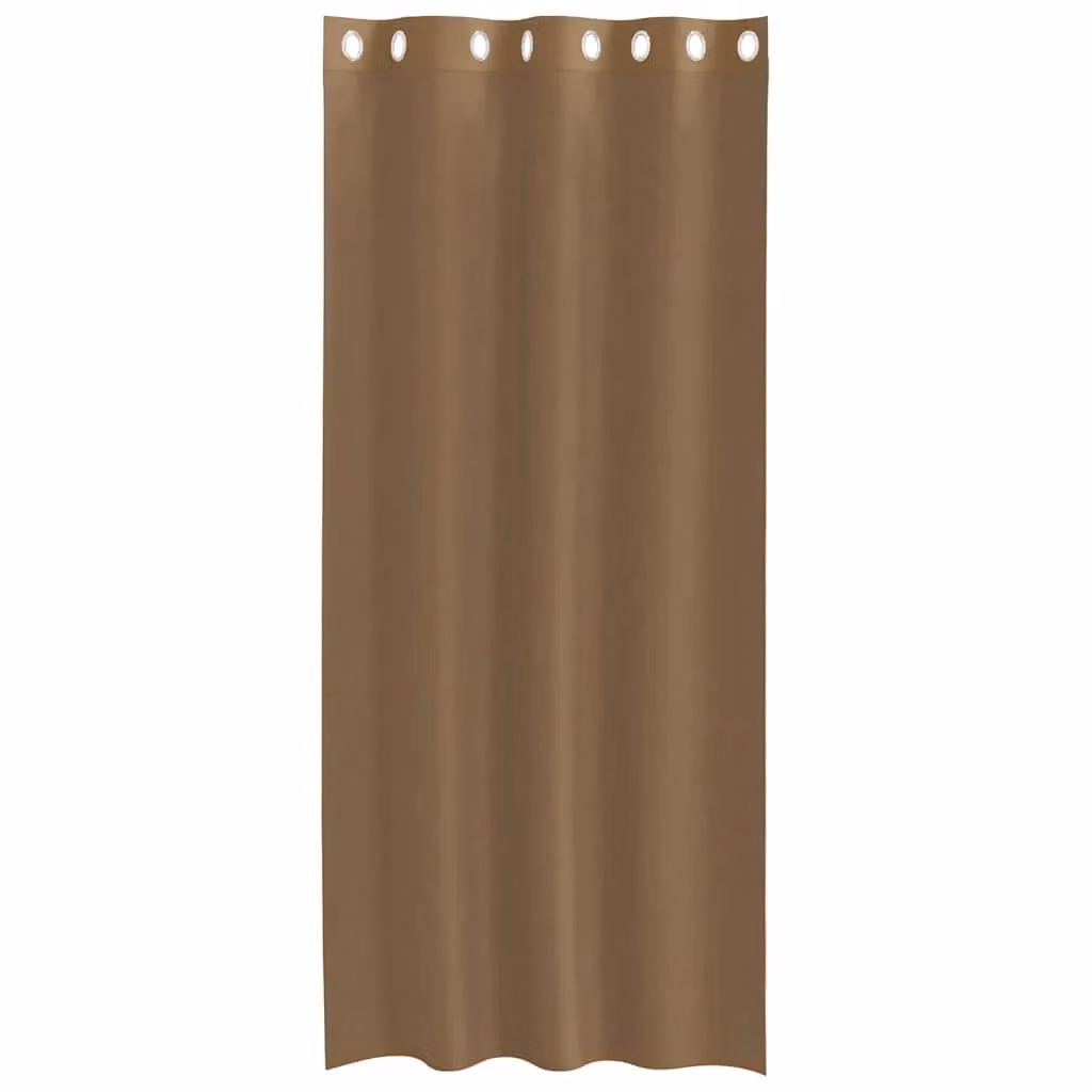 Berkfield Home Plain Voile Fabric Panel Curtains with Eyelets, Brown, 2 Pack, H: 245 cm, W: 140 cm – 3