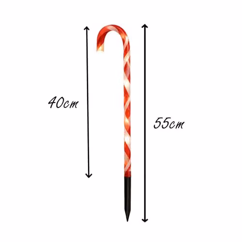 Shatchi Multicolour Candy Cane Christmas Pathway Lights, Set of 5, Height: 55 cm – 6
