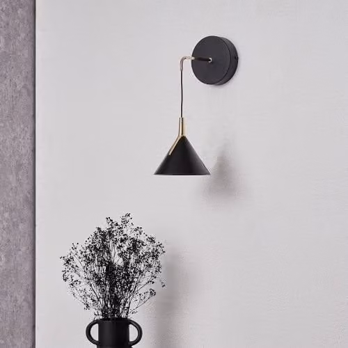 Ruma Modern Adjustable LED Wall Light in Matt Black and Gold