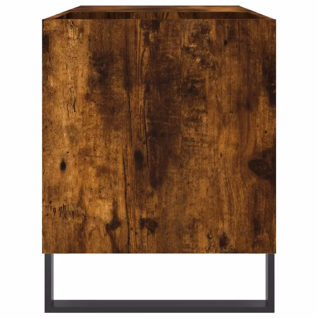 Berkfield Home Record Cabinet in Smoked Oak Brown, W/D/H: 85 x 38 x 48 cm – 4
