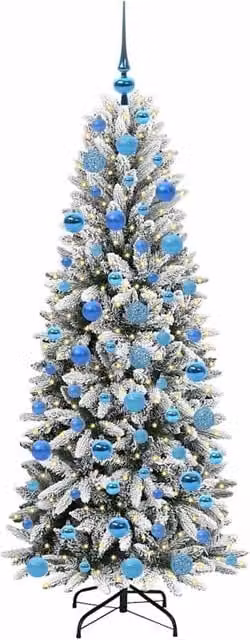 Berkfield Home Green Artificial Christmas Tree with 300 White LEDs, W/D/H: 73 x 73 x 180 cm