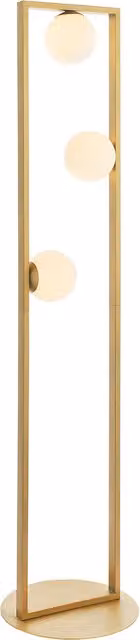 Perch & Parrow Aquene Rectangular Floor Lamp with White Opal Glass in Gold/Brass