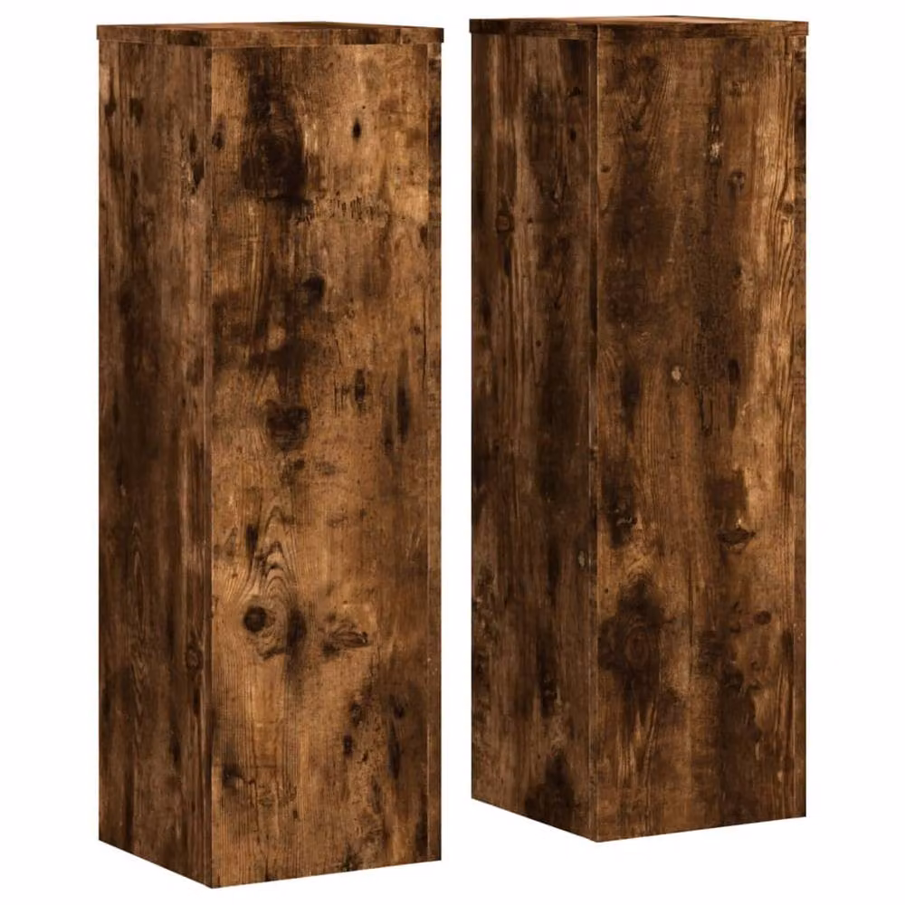 Berkfield Home 2-Piece Plant Stand Set in Smoked Oak Brown, W/D/H: 25 x 25 x 80 cm – 3