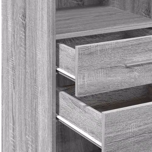 vidaXL Modern Highboard in Grey Sonoma, W/D/H: 50 x 42.5 x 124 cm – 3
