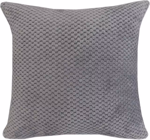 My Home Jumbo Fleece Textured Square Cushion in Grey