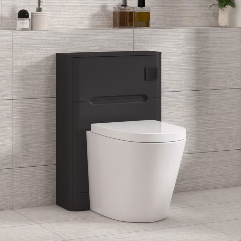 Royal Bathrooms Venice Back To Wall WC Toilet Unit in Matt Nocturne Black, Width: 55 cm