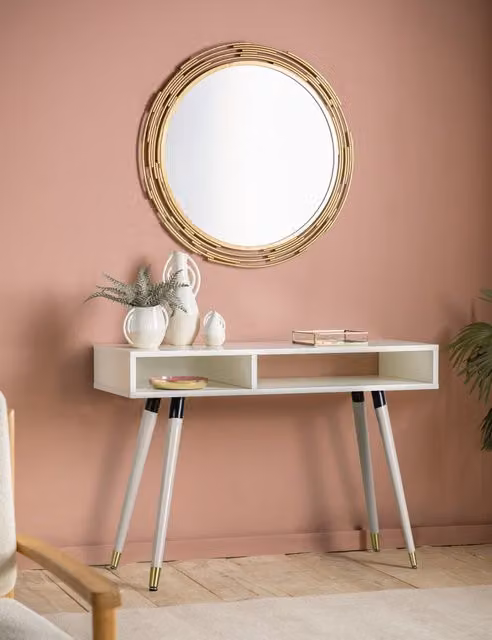 Gallery Direct Cristo Large Round Gold Wall Mirror