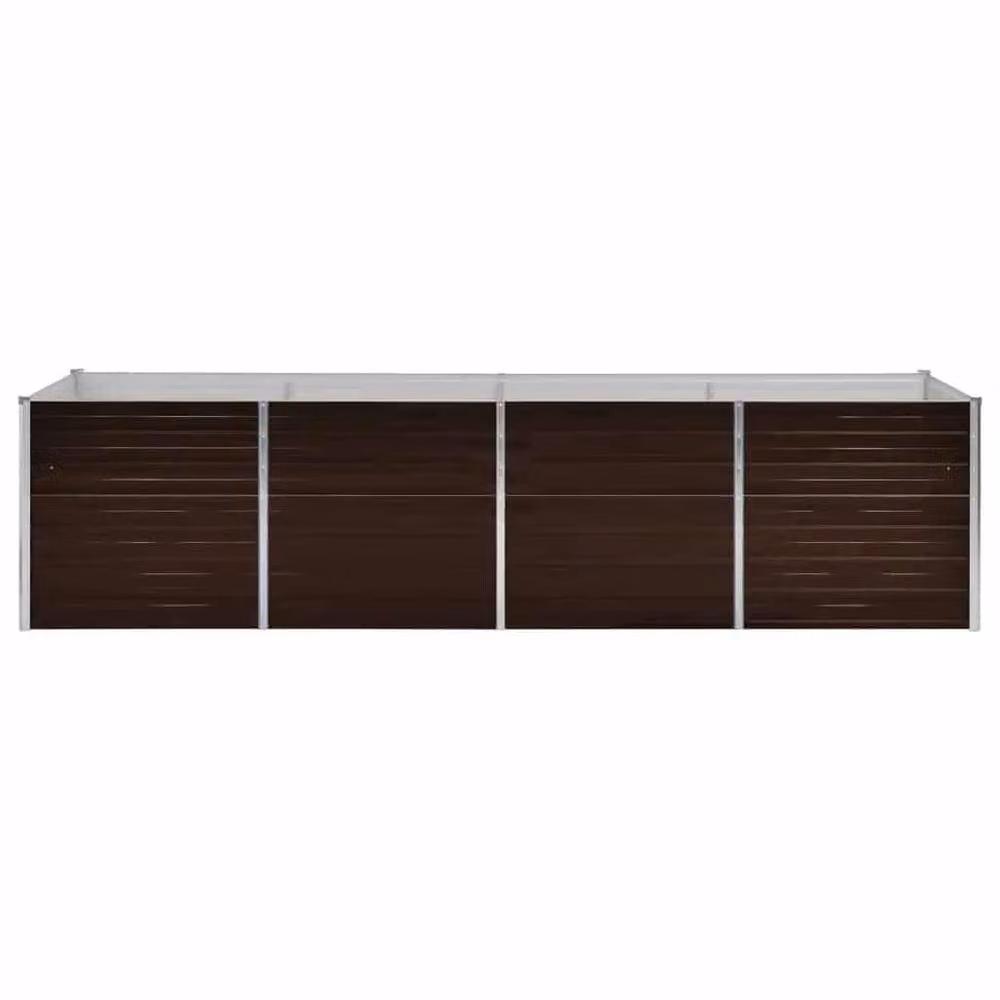 Berkfield Home Garden Brown Galvanised Steel Raised Bed W/D/H: 320 x 80 x 77 cm – 3