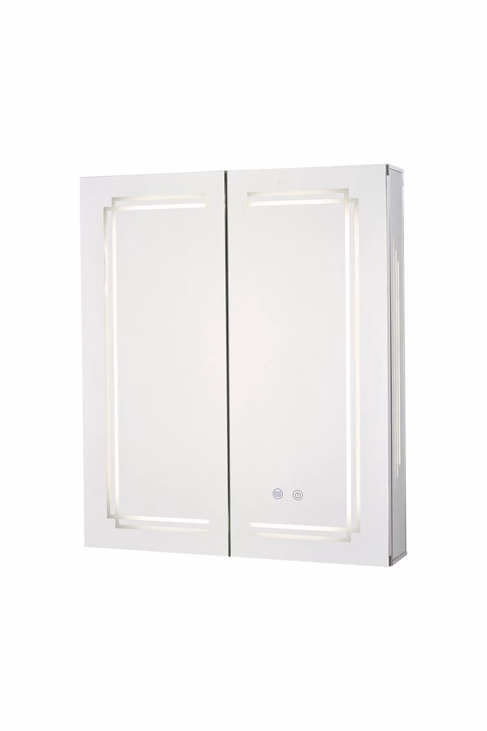 Living and Home Wall-mounted Bathroom Mirror Cabinet with LED Lights and Anti-fog Sensor Switch in Silver – 2