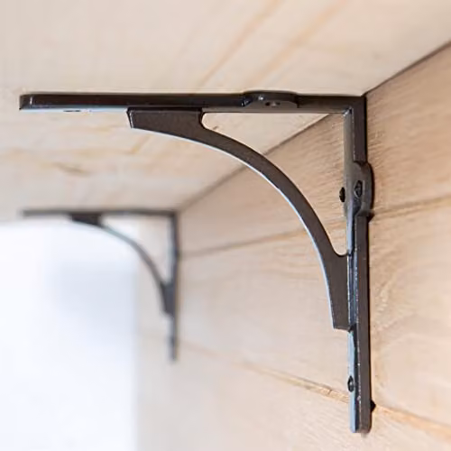 Hammer and Tongs Curved Iron Shelf Bracket in Matt Black, D150mm – 4