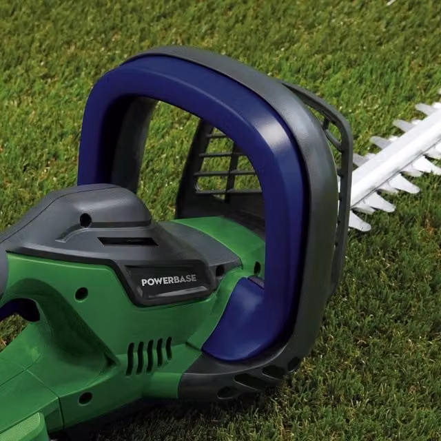 Powerbase 20V Cordless Reciprocating Pole Hedge Trimmer with Quick Charger, Green