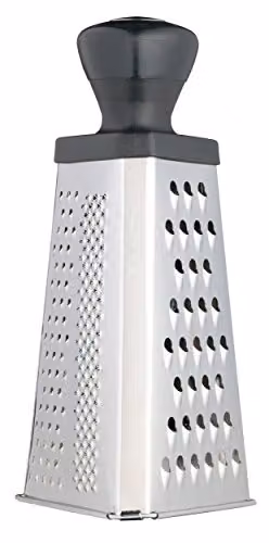 KitchenCraft Stainless Steel Triangular Box Grater with Multiple Blades, Silver