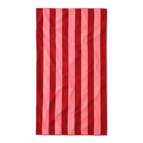Misona Large Organic Cotton Striped Beach Towel in Red and Pink, W/H: 90 x 180 cm – 7