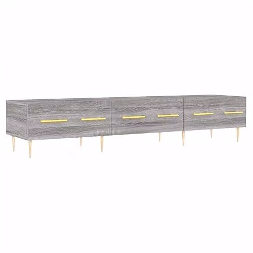 vidaXL TV Cabinet in Grey Sonoma, W: 150 cm, D: 36 cm, H: 30 cm