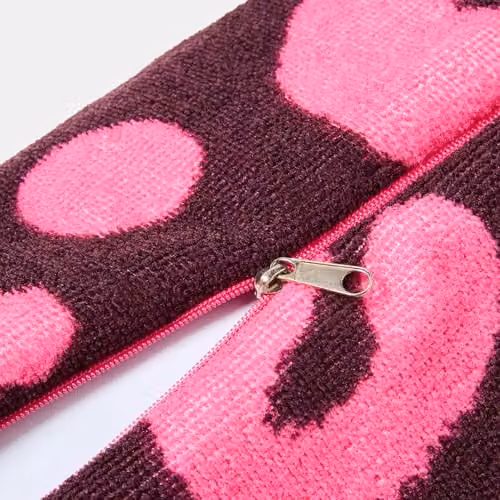 OHS Leopard Print Inflatable Bolster Cushion with Removable Microfibre Cover in Burgundy and Pink – 4