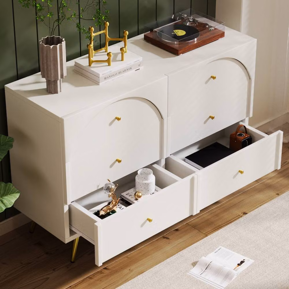 STILVORA 6-Drawer Chest of Drawers with Wooden Structure in Cream White – 2